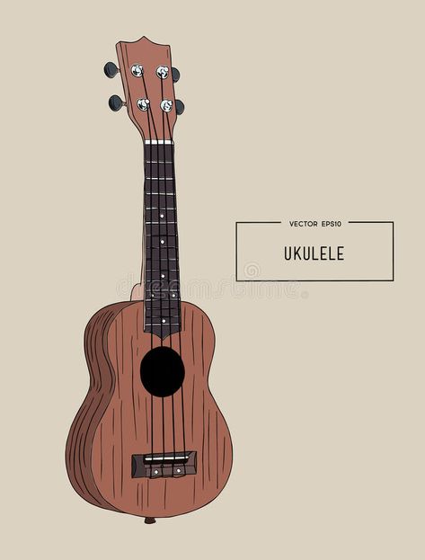 Things To Draw, Vector Stock, Ukulele, Drawing Inspiration, Stock Illustration, Stock Vector, To Draw, Hand Drawn, Vector Illustration