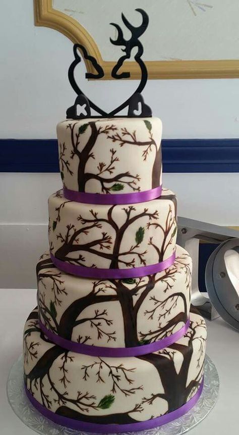 Camo Wedding Cakes Camouflage, Camo And Purple Wedding, Camo Wedding Dress With Boots, Country Wedding Purple, Mudding Wedding, Purple Camo Wedding Dress, Mudding Wedding Cakes, Engagement Thoughts, Purple Country Wedding