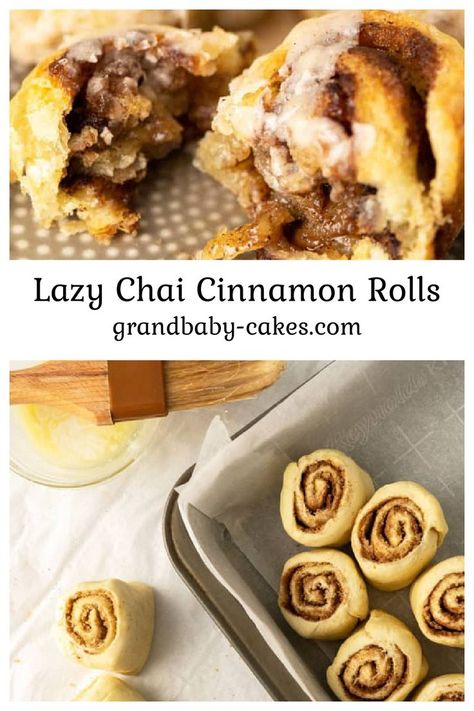 Chai Cinnamon Rolls, Chai Spice Recipe, Easy Cinnamon Rolls, Puff Pastry Filling, Rolls Easy, Cinnamon Rolls Easy, Cinnamon Milk, Easy Cinnamon, Chai Spice