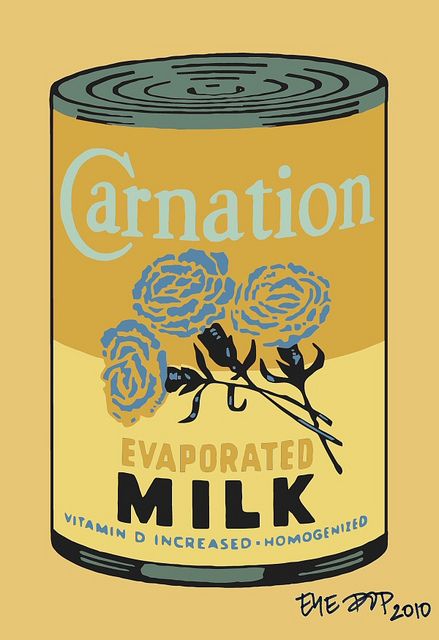 Colored Carnation Milk Can Carnation Flower Illustration, Vintage Canned Food, Vintage Milk Advertising, Carnation Milk, Carnation Vintage Illustration, Vintage Pantry, Campbell's Soup Cans, Antique Pink Carnation, Pop T