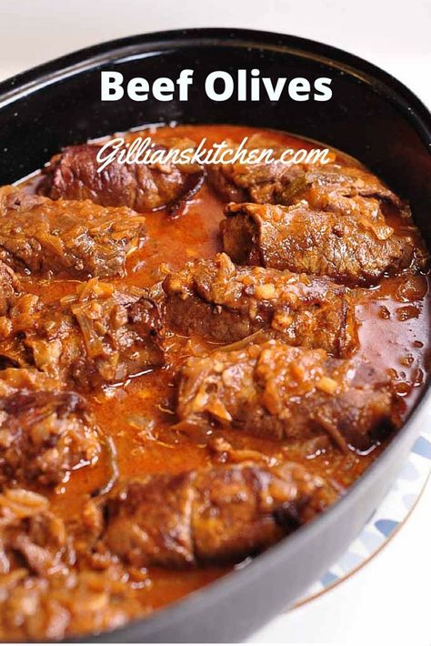 Beef Olives - Gillian's Kitchen Beef Olives Recipe, Beef Olives, Maltese Recipes, Kitchen Simple, Olive Recipes, Party Dishes, Meat Dishes, Meat Recipes, Maltese