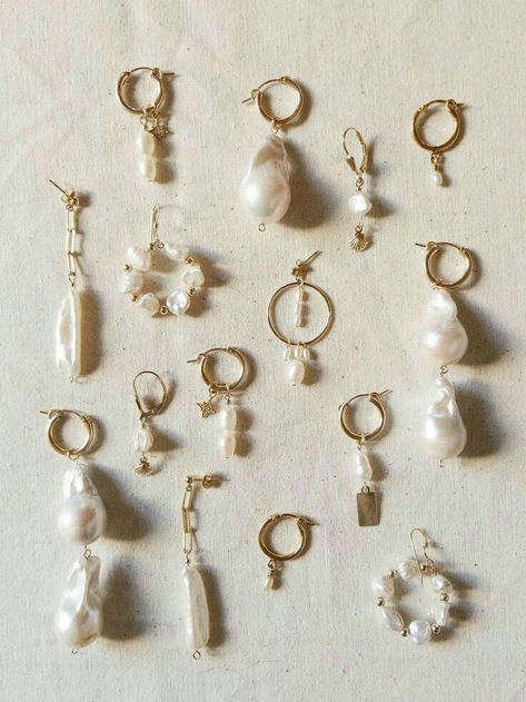 Studio Jewelry, Pearls Diy, Freshwater Pearl Earrings, Pearl Collection, Classy Jewelry, Handmade Wire Jewelry, Handmade Gold, Girly Jewelry, Beaded Jewelry Diy