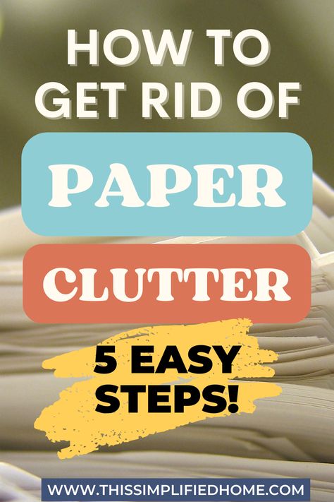 Drowning in paper clutter? Read this post to learn the best way to declutter paper quickly, even if you’re overwhelmed by all the mess. You can declutter paper in 5 easy steps. Decluttering Tips | How to Declutter Paper Paper Clutter Eliminate, Decluttering Paper, Paper Clutter Solutions, Declutter Fast, Paper Decluttering, Organize Documents, What Can Be Recycled, Paper Clutter Organization, Clutter Solutions