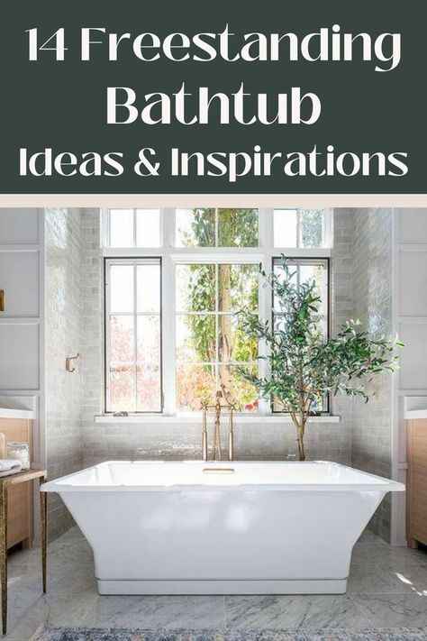 If you are contemplating a bathroom remodel, changing your bathtub—or maybe even introducing one to the room—is one of the most pleasing ways to create a new look and transform the feel and style of the bathroom. Depending on your budget, room requirements, and décor style, you can choose various bathtubs, but one of the most favored is the freestanding tub. For it's elegance, luxurious feel, and versatility in any space, we're certain you'll fall in love. Take a look! Freestanding Bathtub Decor, Freestanding Bathtub Ideas, Bathtub Design Ideas, Bathtub Ideas, Freestanding Bathtubs, Designer Looks, Bathtub Decor, Bathtub Design, Freestanding Bathtub