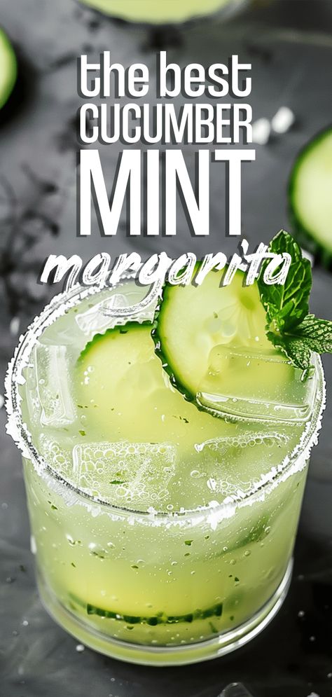 Cucumber Mint Margarita [10 Minutes] – Chasety Cucumber Mint Tequila Cocktail, Cucumber Lime Margarita, Refreshing Cucumber Drinks, Cucumber Mint Margarita, Cucumber Drinks Alcohol, Kettle One Cucumber Mint Recipes, Cucumber Drink Alcohol, Cucumber Mint Cocktail, Cucumber Mojito Recipe