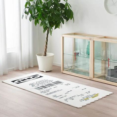 MARKERAD Rug, low pile - white/black - IKEA Ikea Receipt Carpet, Virgil Abloh Ikea Rug, Ikea Receipt Rug, Ikea Virgil Abloh, Tufting Projects, Receipt Rug, Ikea Carpet, Ikea Rug, Uni Room