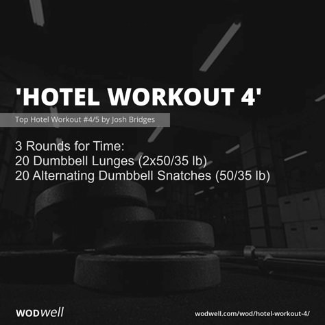 Hotel Wods Crossfit, Dumbbell Crossfit Wod, Wod Dumbbell Workouts, Hotel Crossfit Workouts, Crossfit Hotel Gym Workout, Crossfit Dumbbell Workout, Dumbbell Crossfit Workout, Quick Wod, Dumbbell Wod