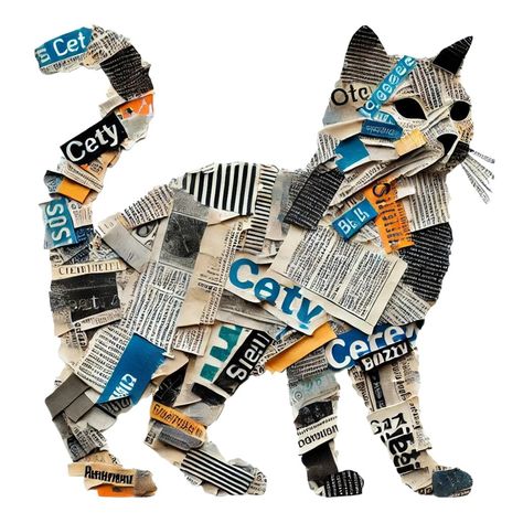 📸✨ Artistic Creation by Cute Critter Tee ✨📸 Check out this amazing cat made entirely from newspaper clippings! 📰🐱 The creativity and detail in this piece are truly inspiring. 😍🎨 Do you love it as much as we do? Let us know in the comments! 👇👇 #art #creativity #collage #NewspaperArt #catart #inspiration #handmade #diyart #uniqueart #recycledart #cutecrittertees Cat Newspaper, Newspaper Collage, Cat Expressions, Magazine Clippings, Cat Collage, Intricate Artwork, Newspaper Clippings, Newspaper Art, Art Creativity