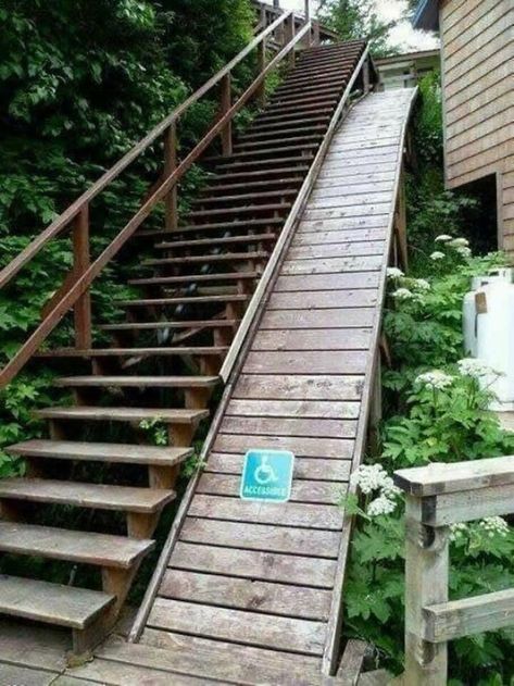 If You Aren't Already In A Wheelchair, You Will Be After This Accessibility Design, Construction Fails, Wheelchair Ramp, You Had One Job, Design Fails, Fresh Memes, One Job, Funny Fails, Best Funny Pictures