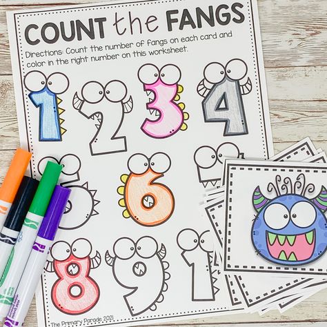 Halloween Number Activities, Halloween Activities For Preschool, Fall Math Centers, Halloween Counting, Free Halloween Printables, Activities With Kids, Halloween Activities Preschool, Halloween Centers, Counting Activities Preschool