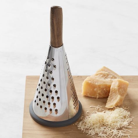 Williams Sonoma Conical Grater with Walnut Handle | Williams Sonoma Williams Sonoma Air Fryer, Williams Sonoma Kitchen Utensils, Williams Sonoma Apron, Ceramic Cookware Set Williams Sonoma, Williams Sonoma Kitchen, Pour Over Coffee Maker, Parmesan Zucchini, William Sonoma, Cheese Grater