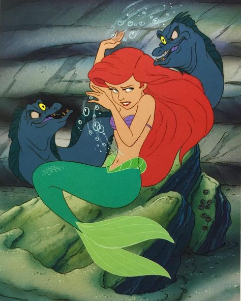 Aaron 🧜🏻‍♀️ on Instagram: “RIP Flotsam and Jetsam ✨ Art by Ron Dias . #moviemermaidmonday . #littlemermaid #thelittlemermaid #mermaid #hanschristianandersen…” Flotsam And Jetsam, Disney Kingdom, Ariel Mermaid, Mermaid Pictures, Disney Princess Ariel, Mermaid Disney, Disney Songs, Disney Princes, Mermaids And Mermen