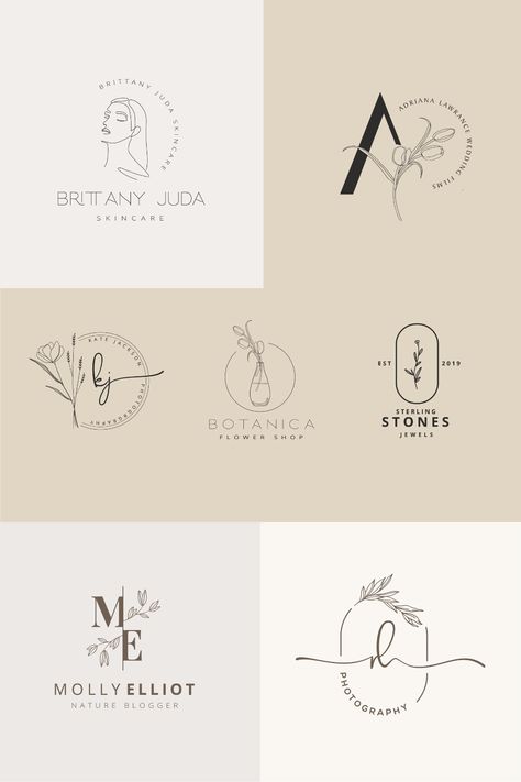 Logo Design For Nail Salon, Hand Drawn Logo Branding, Beauty Company Names Ideas, Boho Salon Names Ideas, Esthetician Business Logo Ideas, Logo For Nail Salon, Boho Logo Ideas, Beauty Brand Names Ideas, Nail Name Logo