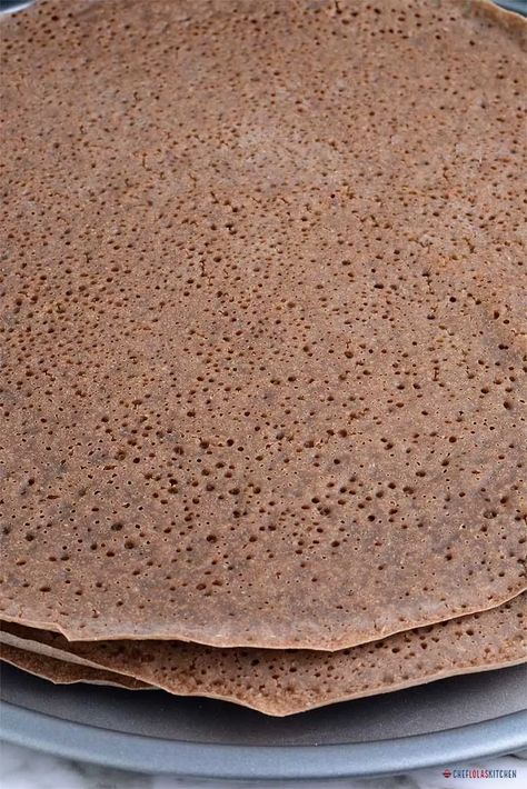 Injera Bread Recipe, Habesha Food, Alkaline Bread, Teff Flour Recipes, Injera Recipe, Teff Bread, Ethiopian Bread, African Dinner, Continental Dishes