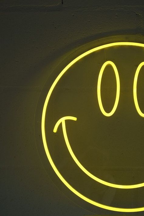 Fake Smile Aesthetic Wallpaper, Happy Neon Sign, Smile Illustration, Smile Word, Fake Smile, Low Energy, Led Neon, Power Cord, Neon Sign