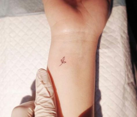 Tiny Sprout Tattoo, Micro Leaf Tattoo, Tiny Leaf Tattoo, Leaf Wrist Tattoo, Fine Line Leaf Tattoo, Flower Moon Tattoo, Unique Minimalist Tattoo, Small Nature Tattoo, Rib Tattoos For Women