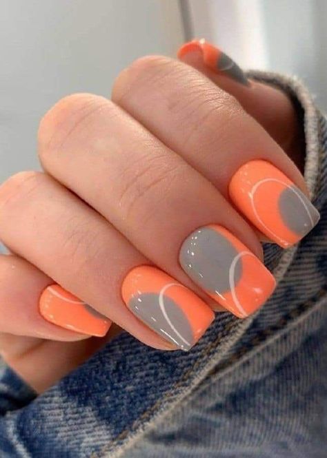 Gel Nail Set, Modern Nail Art, Abstract Nail Art, Manicure Inspiration, Smink Inspiration, Modern Nails, Summer Nails Colors, Manicure Y Pedicure, Fall Nail Designs