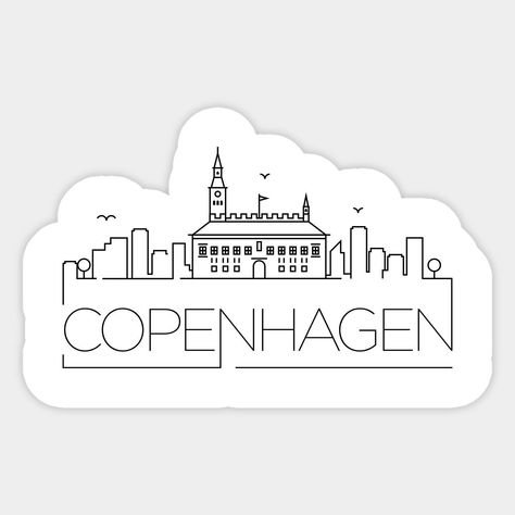 . A perfect way to show your love for the Danish capital. #Copenhagen #Denmark #Skyline . #Copenhagen_Tattoo #Danish_Tattoo #Copenhagen_Skyline #Christiania_Copenhagen Danish Tattoo, Copenhagen Tattoo, Copenhagen Skyline, Custom Hard Hats, Skyline Drawing, Custom Car Stickers, Custom Wall Stickers, Hard Hat Stickers, Custom Vinyl Decal