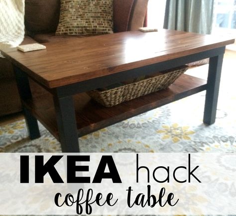 IKEA Hack Coffee Table Ikea Hacks Coffee Table, Ikea Coffee Table Makeover, Ikea Hack Coffee Table, Ikea Lack Table Hack, Ikea Coffee Table Hack, Ikea Lack Hack, Coffee Table Hacks, Coffee Table Upcycle, Saw Horse Table