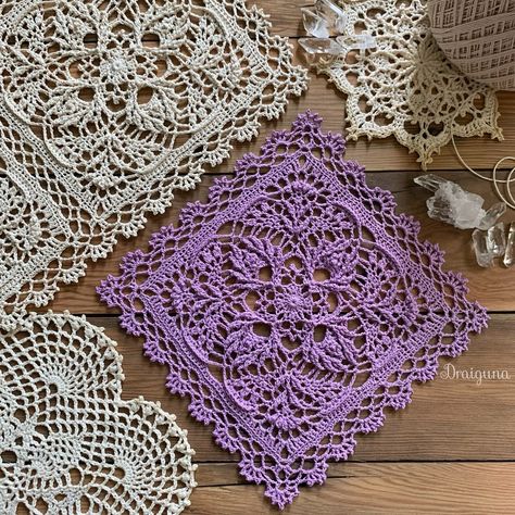 Sylvanweave Square Crochet Pattern PDF Digital Download - Etsy Australia Lacey Granny Square, Sylvanweave Square, Square Crochet Pattern, Crocheted Doilies, Doily Pattern, Square Crochet, Diy Crafts Hacks, Doily Patterns, Snowflake Designs