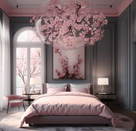 Cherry Blossom Bedroom, Grown Up Bedroom, Pink Bedroom Design, Bedroom Decor For Women, Amazing Bedroom Designs, Outer Design, Bedroom Door Design, Romantic Room, Dream Life House