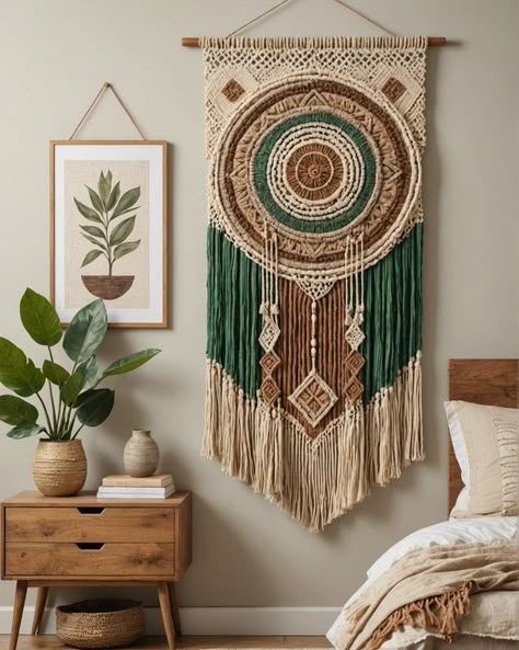 Beginner Macrame Projects, Boho Style Bedroom Ideas, Style Bedroom Ideas, Macrame Wall Hanging Ideas, Beginner Macrame, Macrame Hanging Chair, Boho Yarn, Dreamy Design, Boho Macrame Wall Hanging