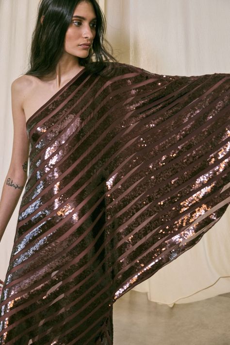 Johanna Ortiz Pre-Fall 2024 [PHOTOS] Wrap Halter Top, Dress Runway, Power Dress, Sequin Tunic, Johanna Ortiz, Embroidered Skirt, Striped Mini Dress, Sequin Fabric, Laid Back Style