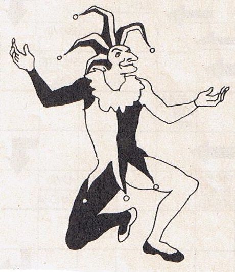 Jester Illustration Vintage, American Traditional Jester Tattoo, Court Jester Art, Court Jester Tattoo, Jester Sketch, Clown Moodboard, Jester Cartoon, Jester Illustration, Evil Sketch