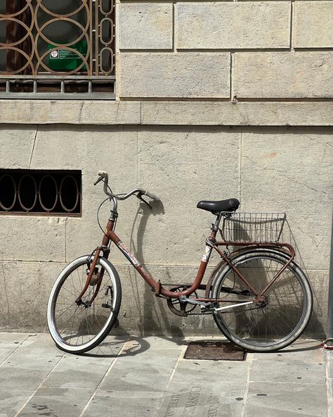 Retro brown bike Old Bike Aesthetic, Vintage Bike Aesthetic, Brown Bicycle, Sadie Kincaid, Biking Aesthetic, Bicycle Aesthetic, Aesthetic Bike, Relief Prints, Women Bike