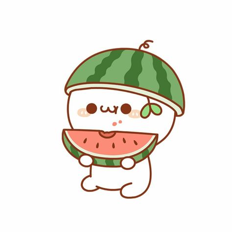 Watermelon Drawing, Watermelon Cartoon, Lover Cats, Cute Watermelon, Images Kawaii, Bunny Drawing, Cute Emoji Wallpaper, Comic Art Girls, Easy Doodles Drawings