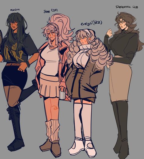 Women ocs augh n snuck in hansuke bc his old face bothered me lol #digitalart #digitalartist #ocs #originalcharacter #artfight #art #artwork #drawing #digitaldrawing #digital #oc #digitalpainting #digitalartwork Head Tilt Down Reference, Spoiled Brat Character Design, Girl Ocs Art, Standing With Hands In Pockets Reference, Korean Oc Art, Mischievous Character Design, Con Artist Character, Oc Au Ideas, Poses For Ocs