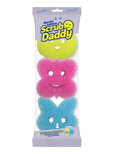 Scrub Daddy Cleaning, Dish Sponge, Scrub Sponge, Kitchen Sponge, Blue Bunny, Sponge Cleaning, Pink Butterfly