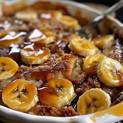 Try this easy Bananas Foster Cobbler recipe for a delicious dessert with rich flavors and a gooey, creamy texture. Perfect for any occasion! Banana Foster Cobbler, Banana Foster, Bananas Foster, Cobbler Recipe, Cobbler Recipes, Creamy Texture, Ripe Banana, Desert Recipes, Cobbler