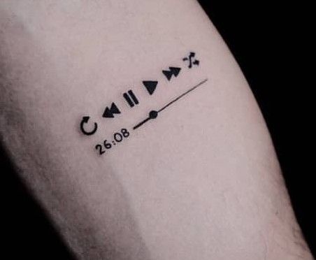 Unique Minimalist Tattoo, Small Music Tattoos, Music Symbol Tattoo, Minimalist Tattoo Design, Glyph Tattoo, Small Chest Tattoos, Simple Tattoos For Guys, Cool Wrist Tattoos, Clever Tattoos