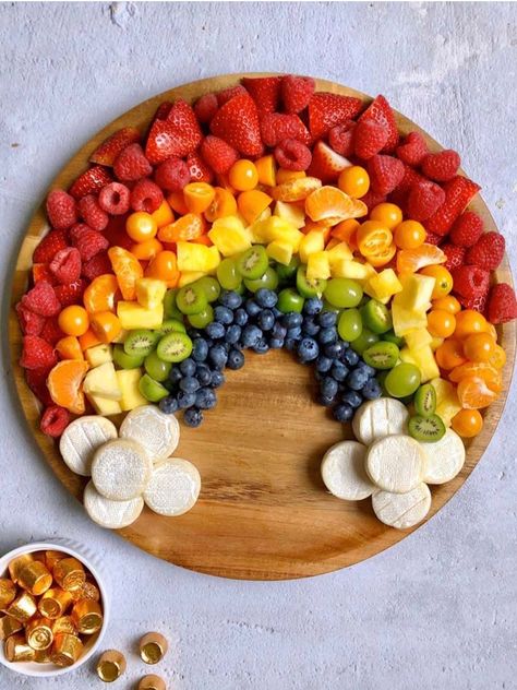 Rainbow Candy Board, Teen Charcuterie Board, Rainbow Charcuterie, Dipping Board, Rainbow Snacks, Fruit Board, Rainbow Board, Coco Melon, Food Boards