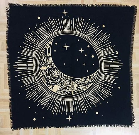 Amazon.com: INDIAN CONSIGNERS Altar Cloth Sun Moon Star Witchcraft Alter Tarot Spread Wiccan Spiritual 36 by 36 sacred cloth (Golden Sun Moon Star) : Clothing, Shoes & Jewelry Star Witchcraft, Witchcraft Alter, Sacred Geometric Symbols, Moon Altar, Tarot Cloth, Divination Cards, Sacred Geometric, Geometric Symbols, Tarot Spread