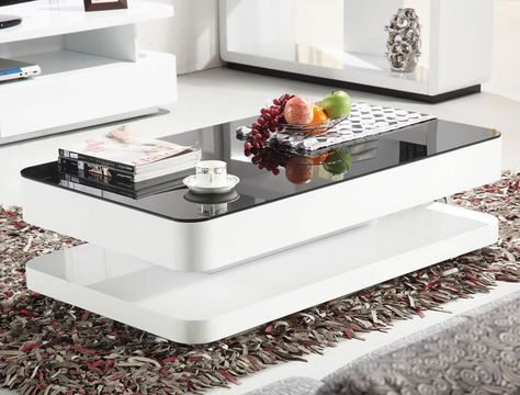 Courbe Coffee Table | Wayfair UK http://www.wayfair.co.uk/Mode-Designs-Courbe-Coffee-Table-MDDZ1017.html White Glass Coffee Table, White Gloss Coffee Table, Centre Table Design, Centre Table Living Room, Sofa Table Design, Meja Sofa, Tea Table Design, Center Table Living Room, Coffee Table Design Modern