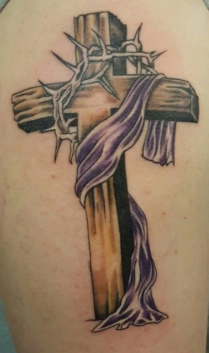 Old Rugged Cross Tattoo, Rugged Cross Tattoo, Drawings Of Crosses, Wooden Cross Tattoos, Hill Tattoo, Cruces Tattoo, Rose Vine Tattoos, Unique Cross Tattoos, Leg Sleeve Tattoos