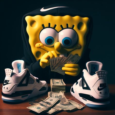 Cool Cartoon Drawings, Just Do It Wallpapers, Cartoon Character Tattoos, Rapper Art, Spongebob Wallpaper, Image Swag, Swag Cartoon, Cartoon Character Pictures, Dope Cartoon Art