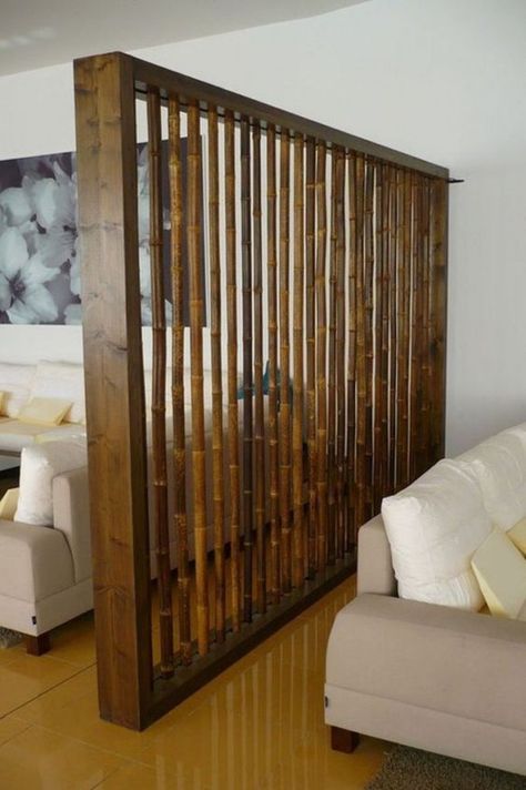 Top 45 Modern Partition Wall Ideas - Engineering Discoveries Modern Partition, Modern Partition Walls, Room Partition Wall, Partition Designs, Divider Ideas, Bamboo Room Divider, Living Room Divider, Diy Room Divider, Bamboo Decor