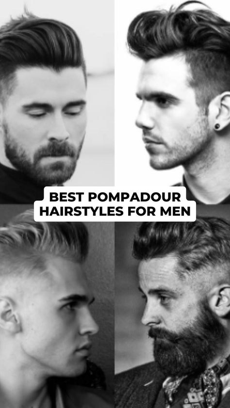 Best Pompadour Hairstyles For Men – LIFESTYLE BY PS Men's Pompadour Hair, Textured Pompadour Men, Classic Pompadour Men, Pompadour Hairstyle Tutorial, Pompadour Hairstyle For Men, Pompadour Hair, Pompadore Haircut Men Pompadour, Short Pompadour, Pompadour Men