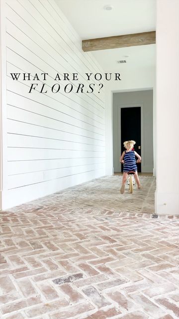 Brick Floor Bathroom, Brick Herringbone Floor, Brick Tile Floor, Herringbone Brick Floor, Brick Bathroom, Brick Floors, Brick Porch, Mudroom Flooring, Brick Look Tile