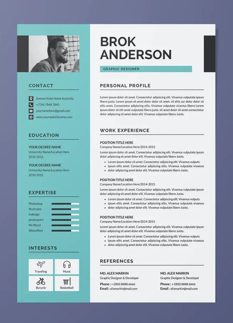 Modern and Clean Resume / CV Template AI, PSD Ats Resume, Resume Template Examples, Cv Cover Letter, Clean Resume, Resume Writing Services, Downloadable Resume Template, Graphic Design Resume, Teacher Resume, Resume Template Professional