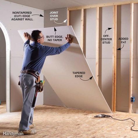 Hanging Drywall, Drywall Finishing, Drywall Tape, Framing Construction, Drywall Installation, Drywall Repair, Diy Accent Wall, Casa Container, Family Handyman