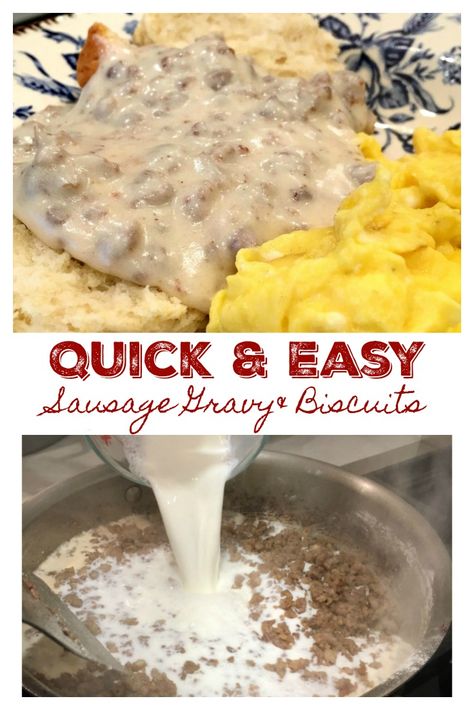 Easy Homemade Gravy For Biscuits, Sausage Gravy Casserole, Easy Sausage Gravy, Easy Biscuits And Gravy, Gravy Biscuits, Gravy And Biscuits, Biscuits Sweet, Homemade Gravy For Biscuits, Best Biscuits And Gravy