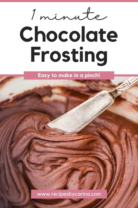 This 1 Minute Chocolate Frosting is sweet, chocolatey and decadent! A simple, quick and easy chocolate frosting recipe! Quick Chocolate Frosting, Easy Chocolate Icing Recipe, Easy Chocolate Frosting Recipe, Homemade Chocolate Icing, Chocolate Frosting Easy, Frosting Without Butter, Chocolate Frosting Recipe Easy, Chocolate Icing Recipes, Chocolate Frosting Recipe