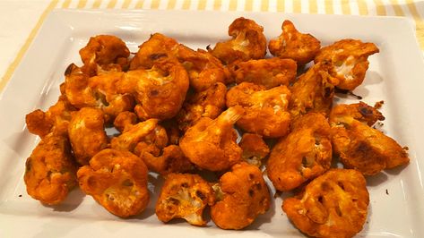 Easy Buffalo Cauliflower Bites - Gluten & Dairy Free - The Holderness Family Easy Buffalo Cauliflower, Cauliflower Buffalo Bites, Baked Buffalo Cauliflower Bites, Holderness Family, Buffalo Bites, Baked Buffalo Cauliflower, Buffalo Cauliflower Bites, Gluten Dairy Free, Buffalo Cauliflower