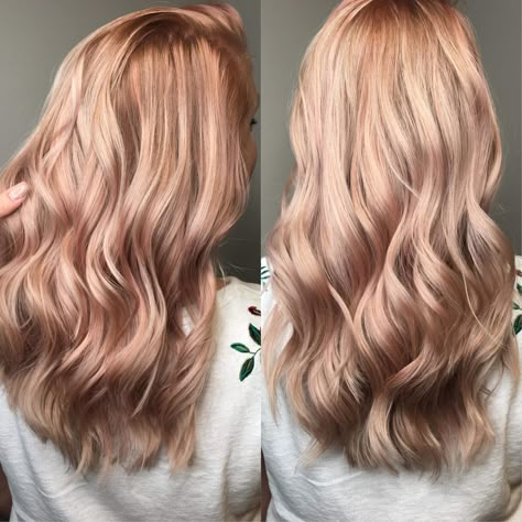 Rose gold toner on blonde hair. Rose Gold Tint Hair, Rose Gold Hair Toner, Strawberry Blonde Hair Color Rose Gold, Pink Toner For Blonde Hair, Champagne Blonde Hair Rose Gold, Ash Strawberry Blonde Hair, Light Rose Gold Hair Blonde, Strawberry Blonde Toner, Rose Gold Highlights Blonde