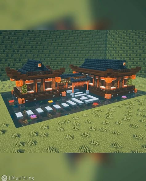 Japanese Minecraft Builds, Minecraft Japanese House, Cute Minecraft, Minecraft Japanese, Houses Minecraft, Minecraft House Plans, Bangunan Minecraft, Minecraft Farm, Easy Minecraft Houses