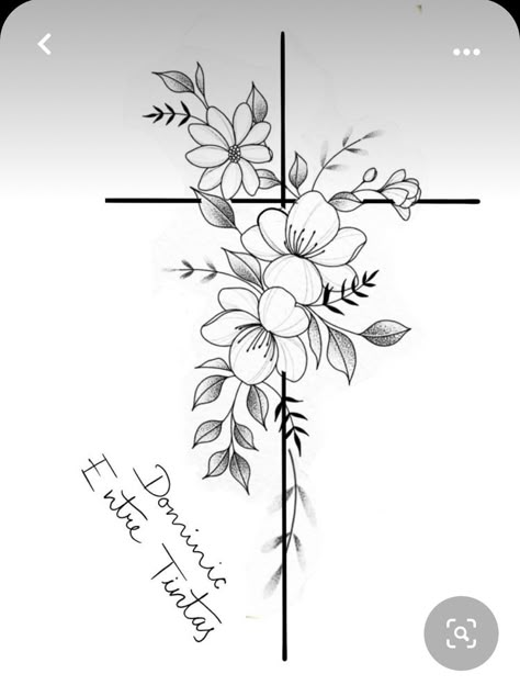 Cross With Birth Flowers Tattoo, Birth Flower Cross Tattoo, Cross With Flowers Tattoo For Women, Floral Cross Tattoos For Women, Cross And Flower Tattoo For Women, Cross Flower Tattoo, Floral Cross Tattoo, Cross With Flowers Tattoo, Crucifix Tattoo